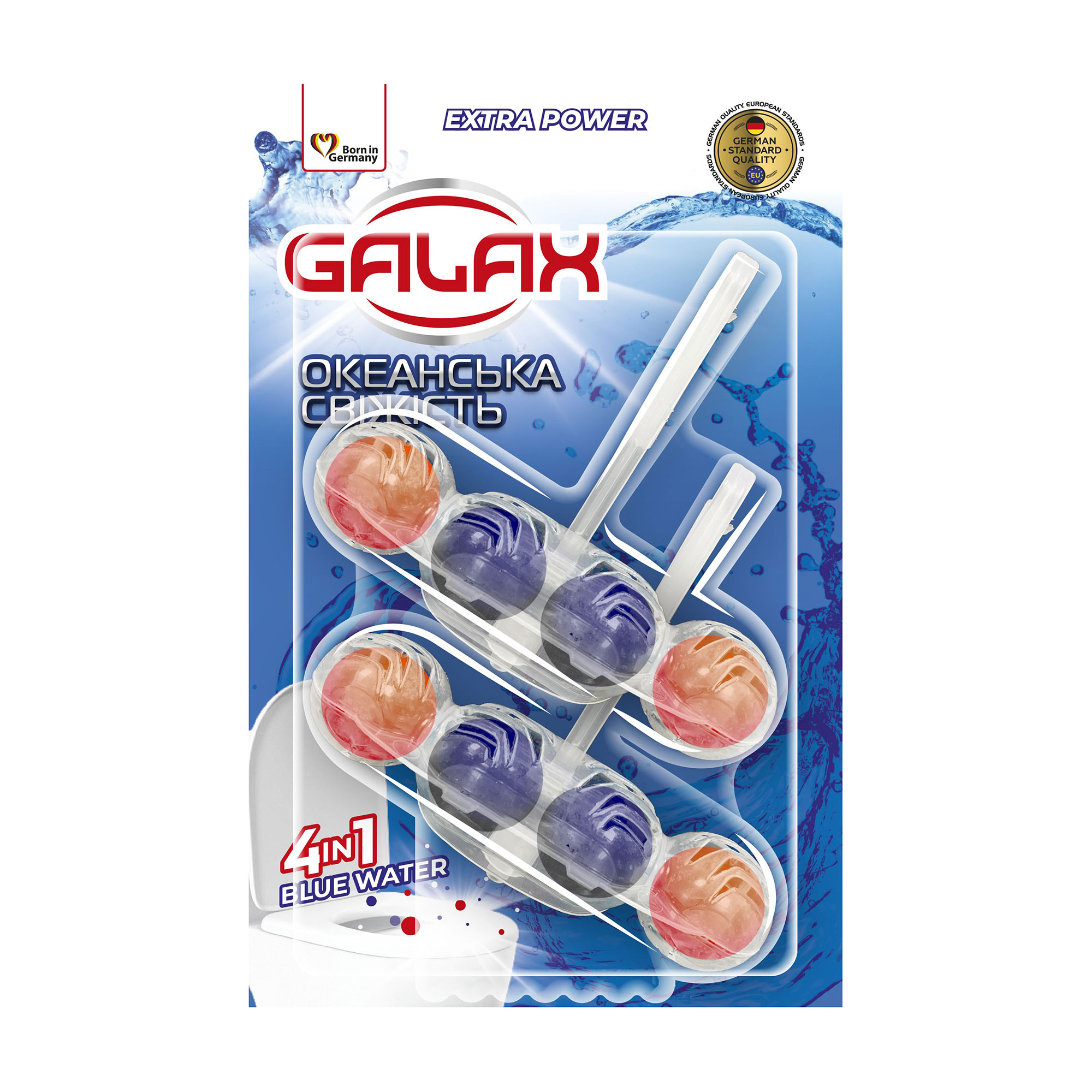 Туалетний блок для унітазу Galax Extra Power Океанська свіжість, 2*55 г